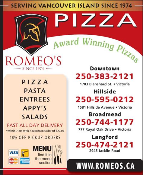 romeos broadmead menu.